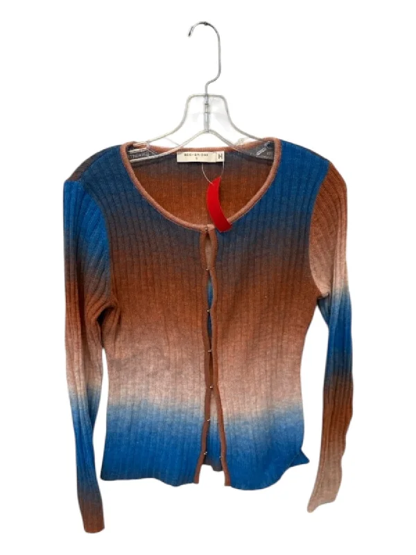 Bec & Bridge Size S Orange & Blue Acrylic Blend Long Sleeve Ombre Sweater