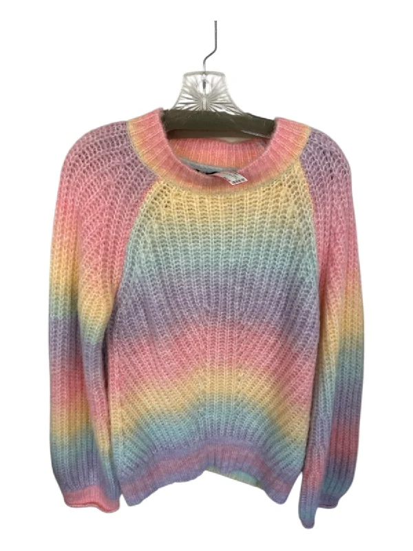 Lea & Viola Size M Multi Acrylic Chunky Knit Rainbow Long Sleeve Sweater