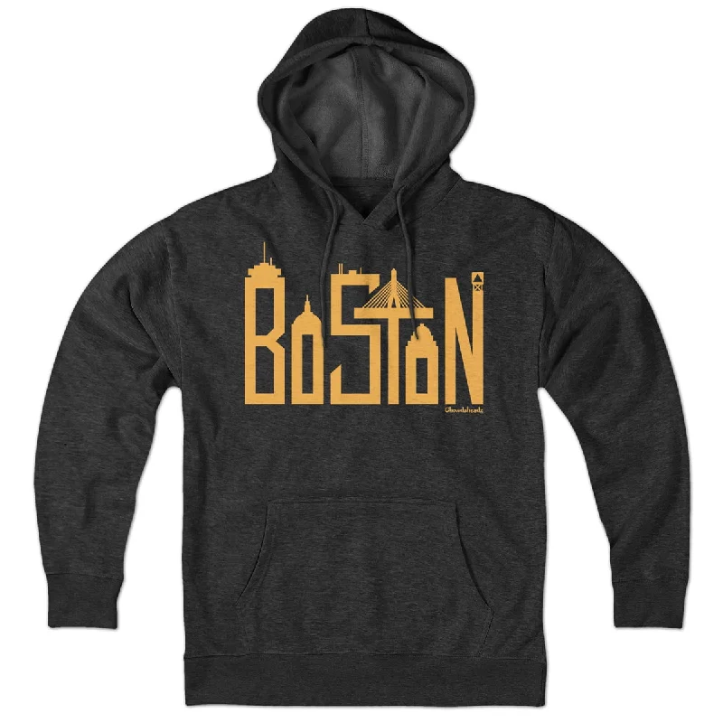 Boston Skyline Letters Hoodie