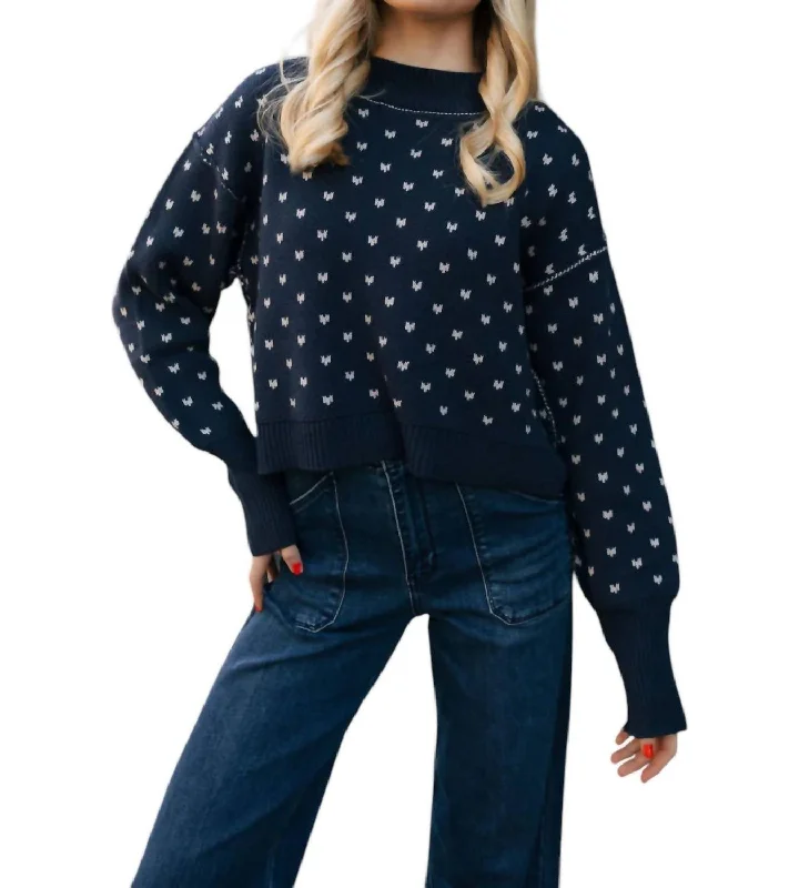 Patterned Sweater In Navy