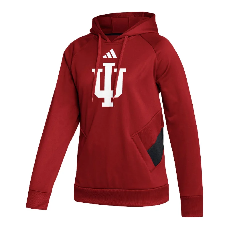 Ladies Indiana Hoosiers Adidas Pickup Crimson Hooded Sweatshirt