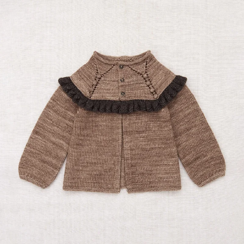 Baby & Kids Merino Wool Ruffle Cardigan - Brut/Bark