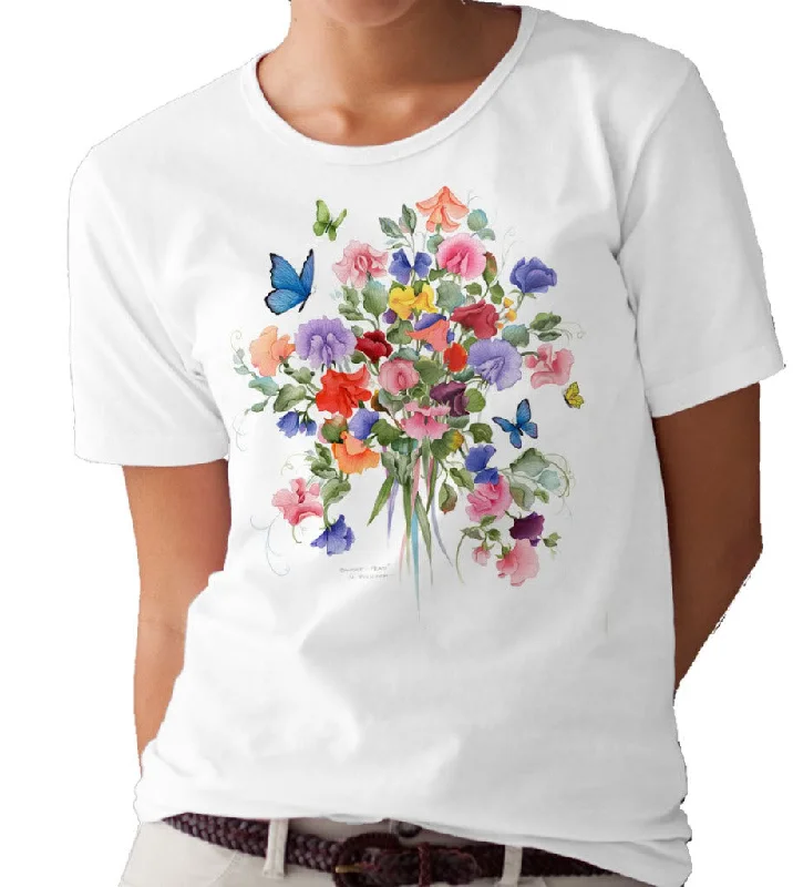 Sweet Peas and Butterflies T-shirt/tee by Valerie Pfeiffer