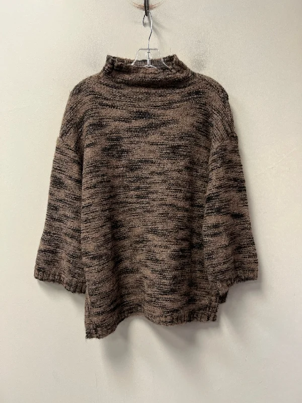 Ann Mashburn Size S Brown & Black Cashmere Long Sleeve Abstract Knit Sweater