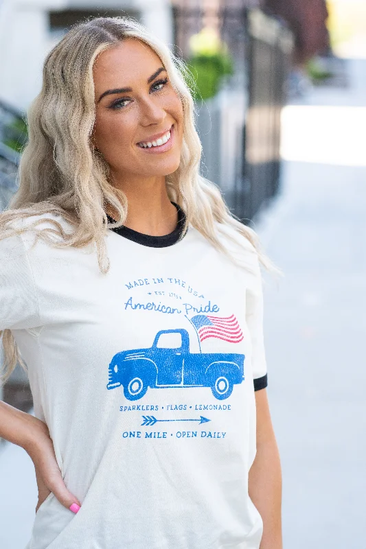 Made in the USA Vintage Truck Graphic Ringer Tee