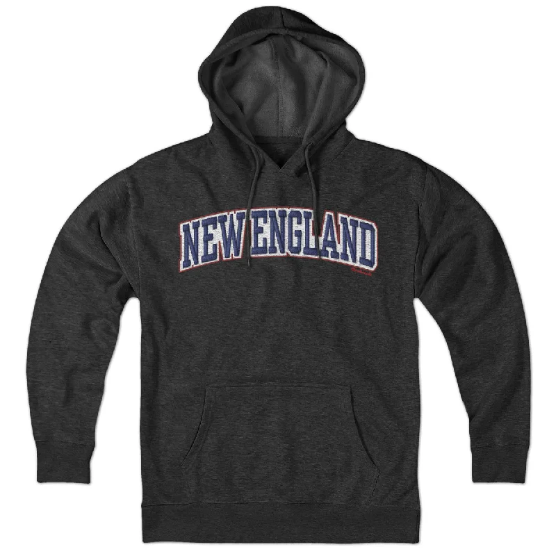 New England Arch Faux Embroidery Hoodie