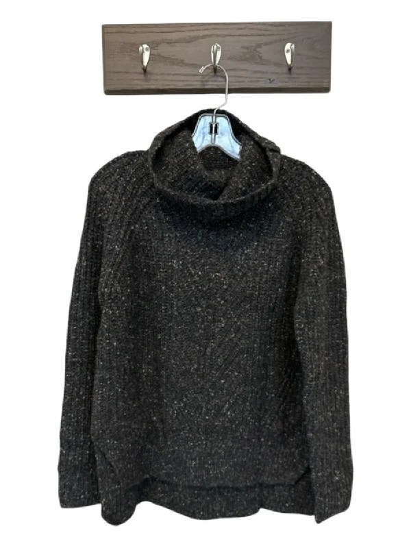 Madewell Size S Charcoal & Multi Wool Blend Speckled Turtleneck Knit Sweater