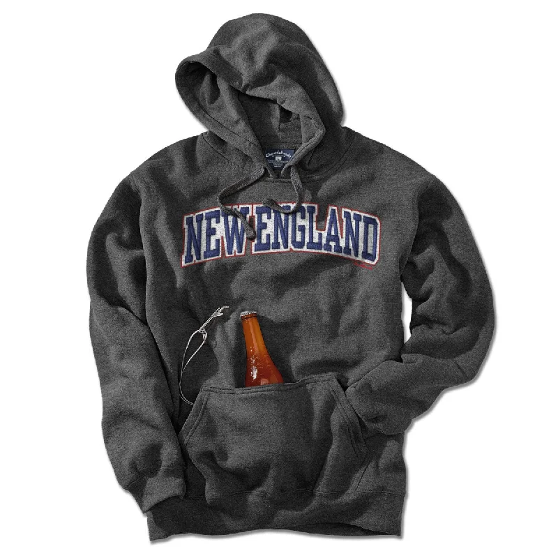 New England Arch Faux Embroidery Tailgater Hoodie