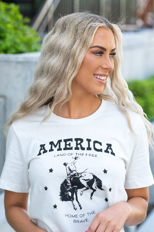 America Land of the Free Home of the Brave Graphic Tee