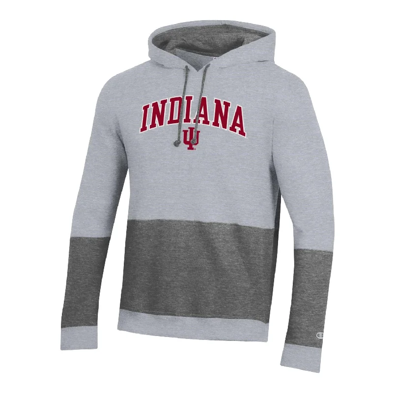 Indiana Hoosiers Super Fan Big Stripe Grey Hood