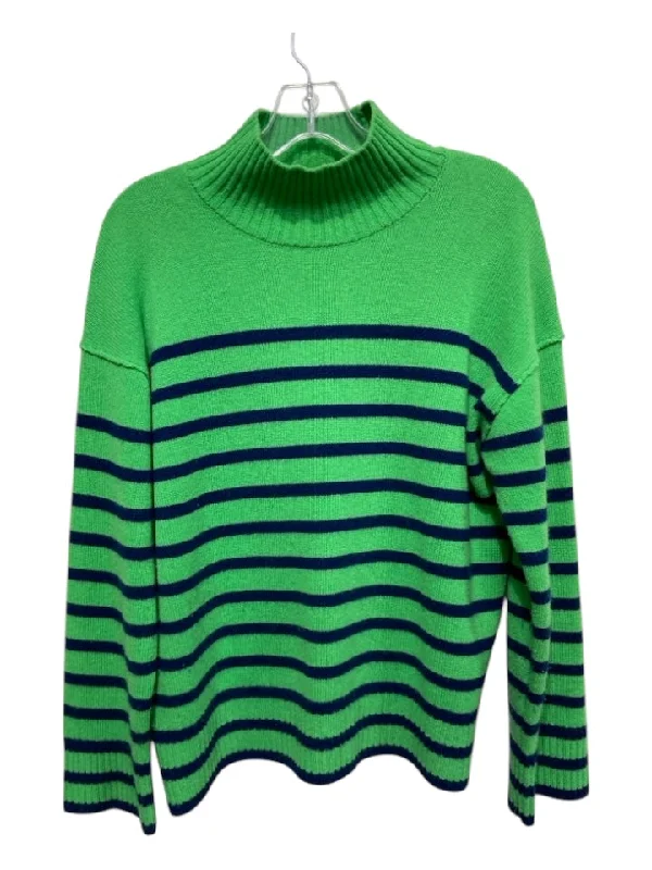 Rails Size S Green & Navy Blue Print Wool & Cashmere Horizontal Stripes Sweater