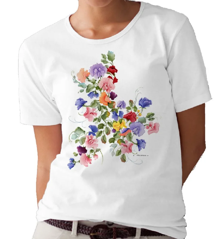 Sweet Pea Cascade T-shirt/tee by Valerie Pfeiffer