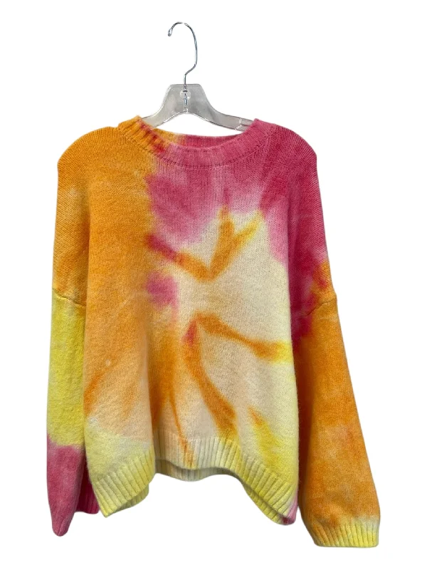 SummerlanD Size Est S Pink, Orange & Yellow Missing Fabric Tag Abstract Sweater