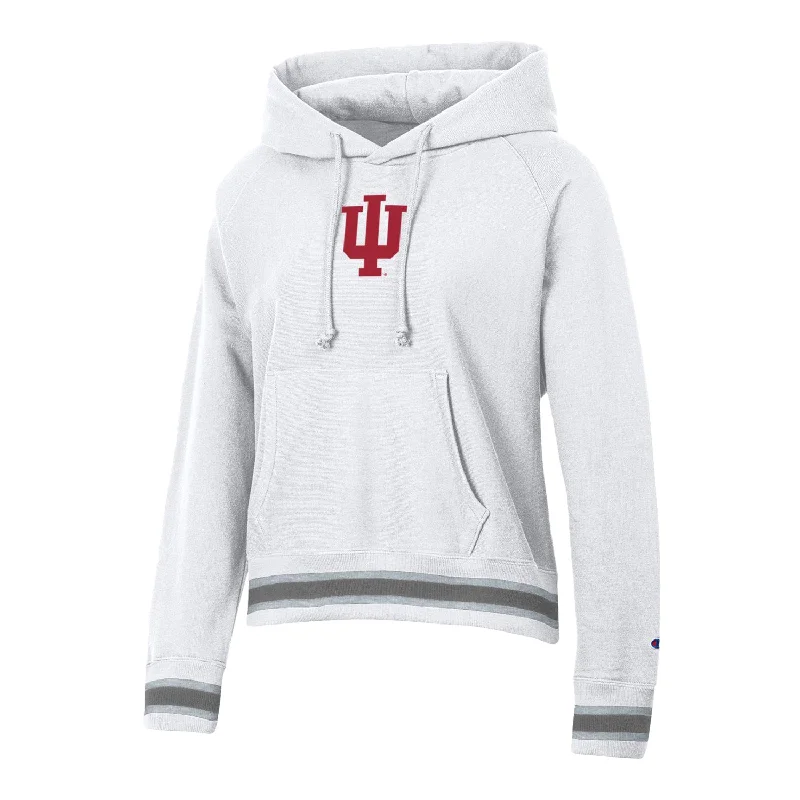 Ladies Indiana Hoosiers RW Higher Ed White Hooded Sweatshirt