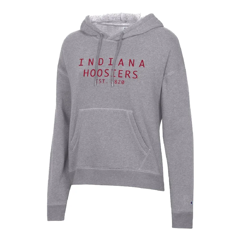 Ladies Indiana Hoosiers Triumph Grey Fleece Hood