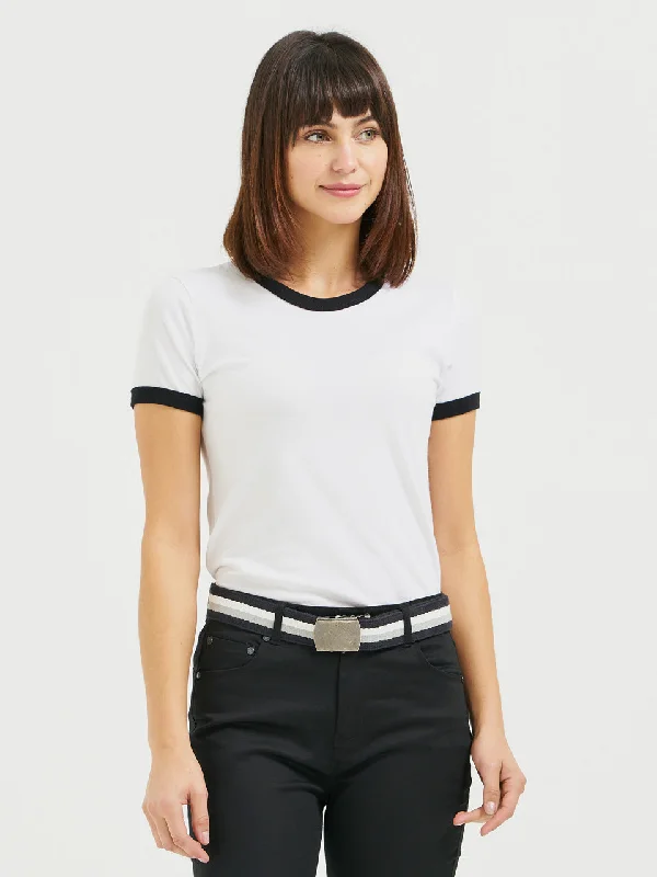 Ladies' Jersey Ringer Tee - White