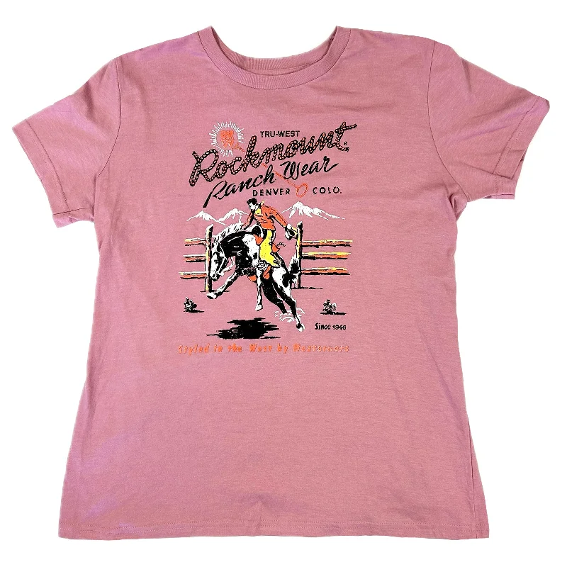 Women's Pink Rockmount Bronc Western T-Shirt