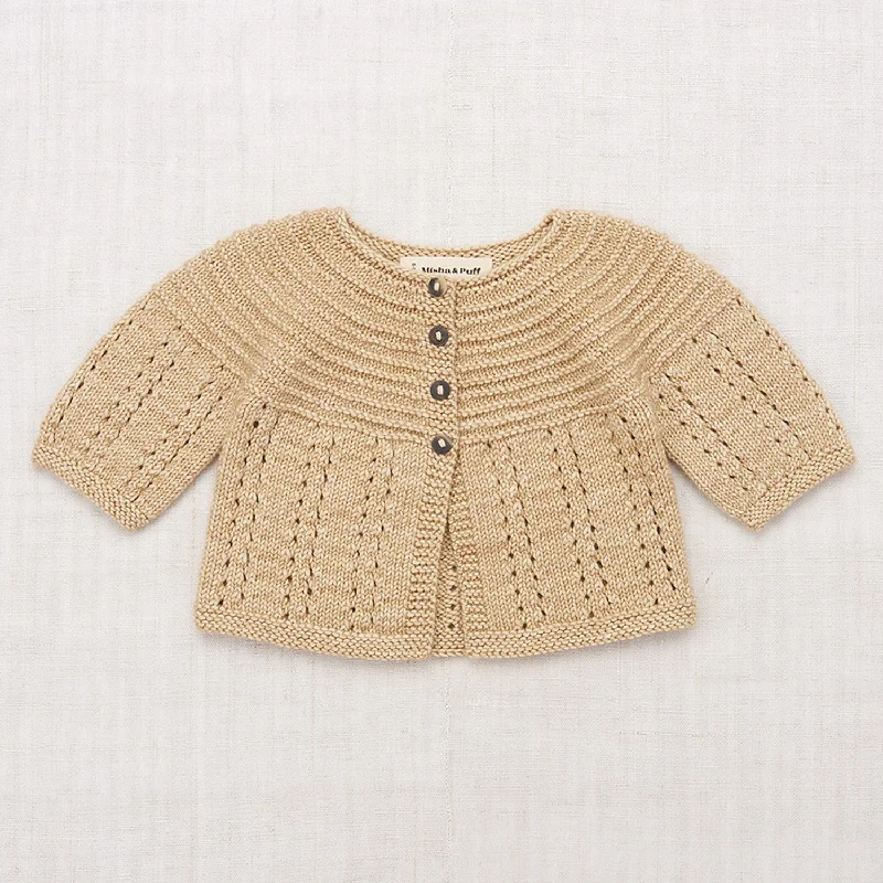 Baby Hand Knit Merino Wool Pram Cardigan - Alabaster