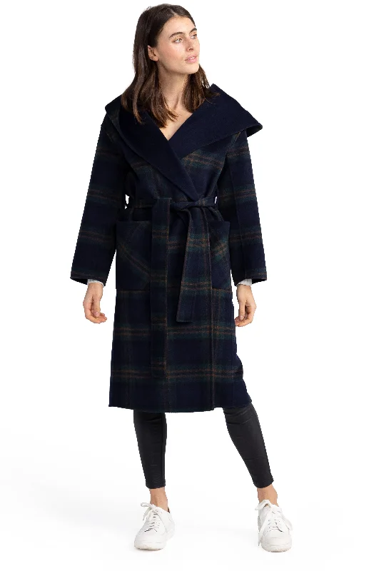 Arcadia Oversided Coat with Hood - French Navy