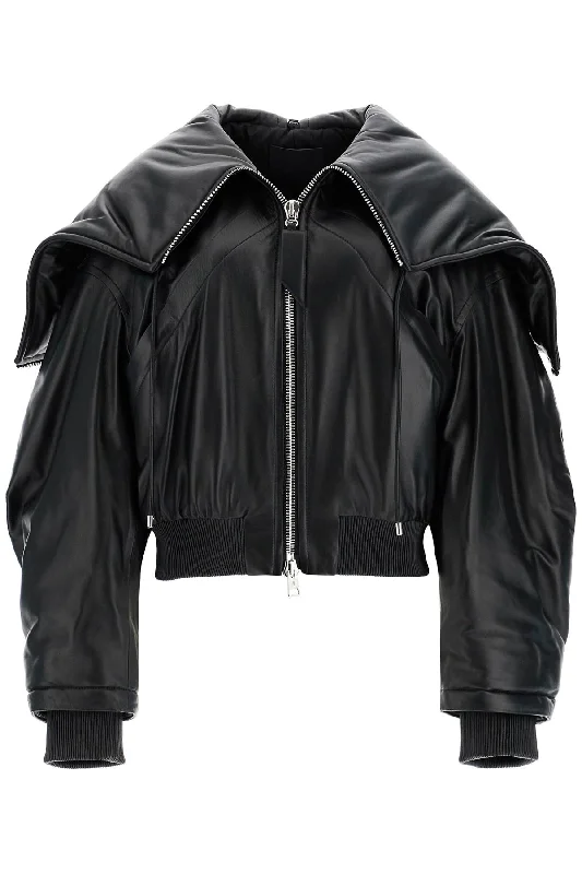 The Attico Women's Nappa Bomber Jacket With Oversized Hood