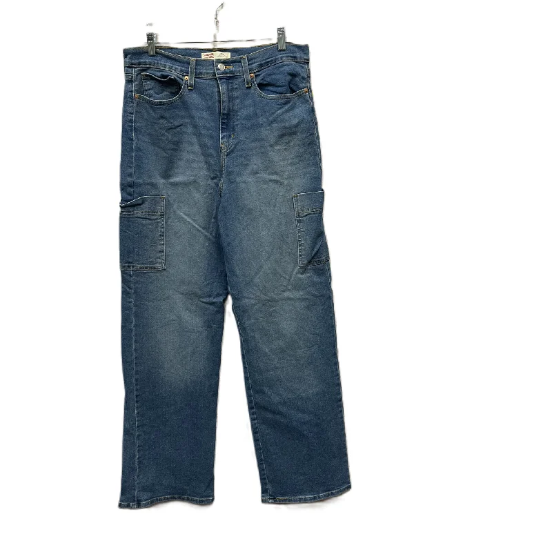 Jeans Straight By Levis In Blue Denim, Size: 12