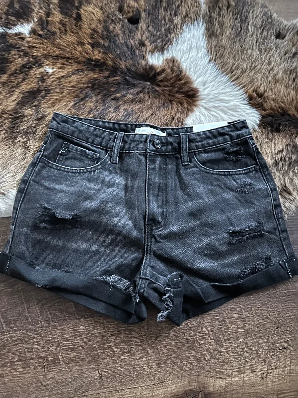 Kan Can Black Denim Shorts