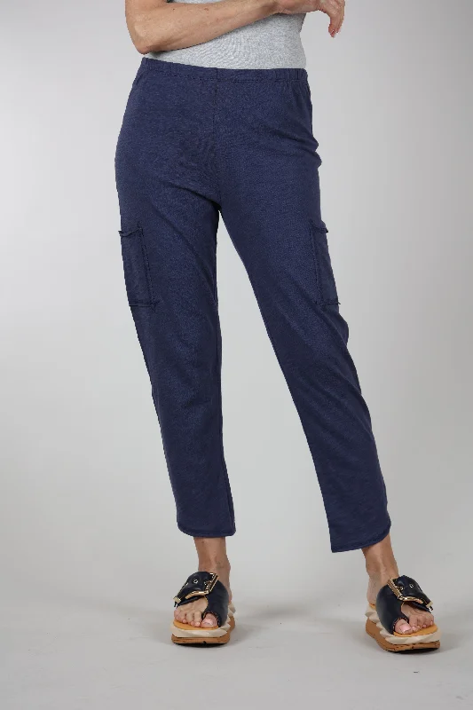 Cotton Slub Pocket Ankle Pant, Navy