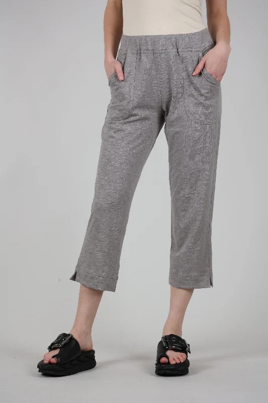 Cotton Slub Pocket Capri Pants, Fog