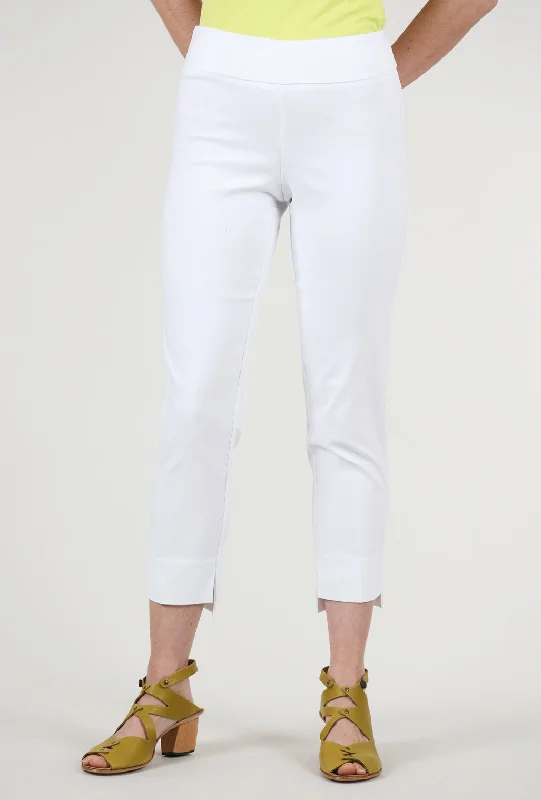 Stem Hem Ankle Pique Pant, White