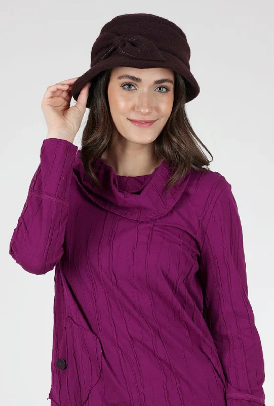 Boiled Wool Grace Hat, Aubergine