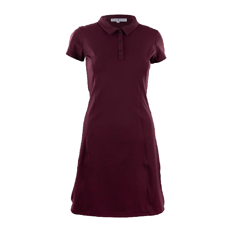 Maroon Collegiate Outfitters Solid Polo Dress