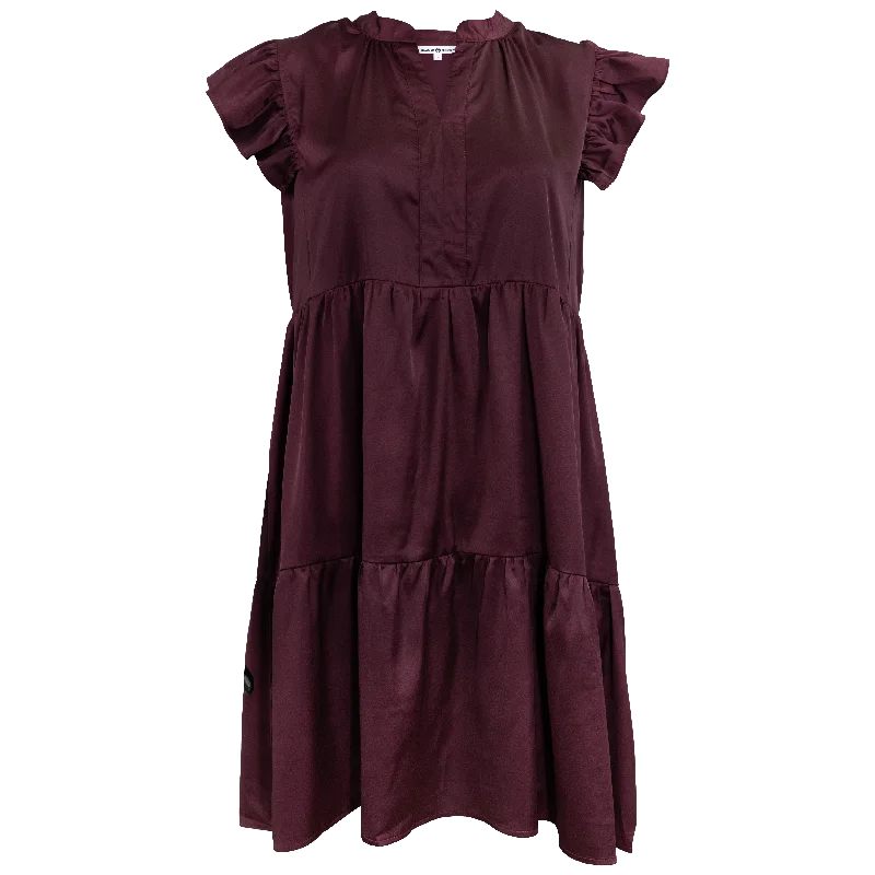 Texas A&M Ruffle Sleeved Silky Dress