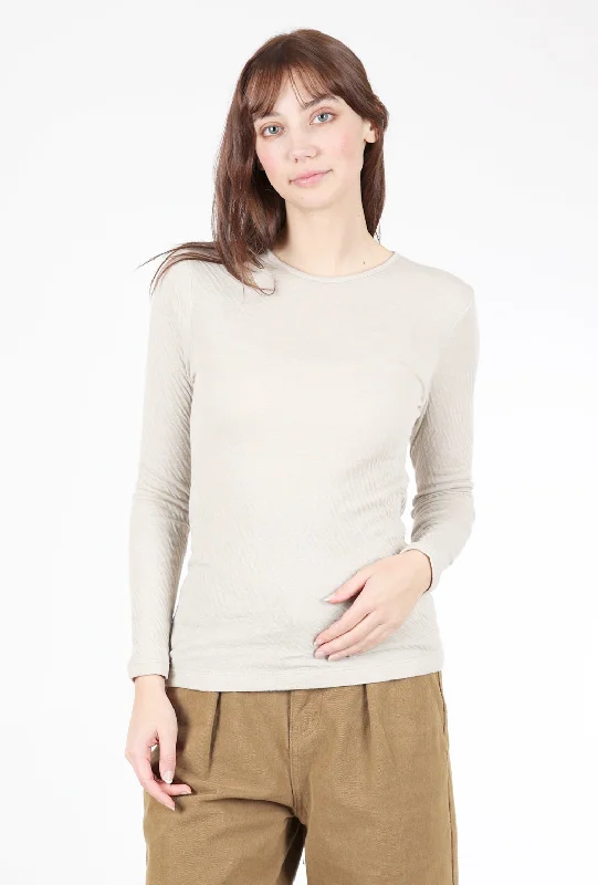 High-Soft Double-Face Crew, Khaki Sand