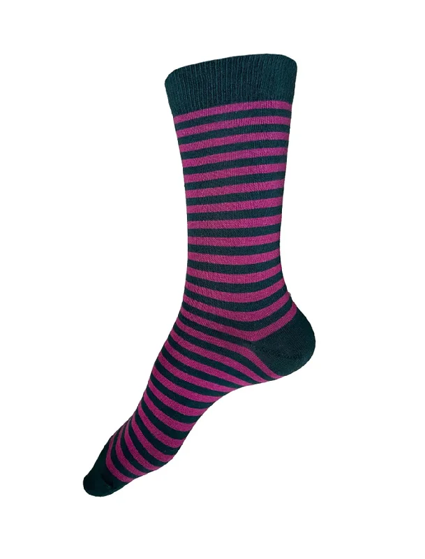 TN Stripe Socks, Teal/Orchid