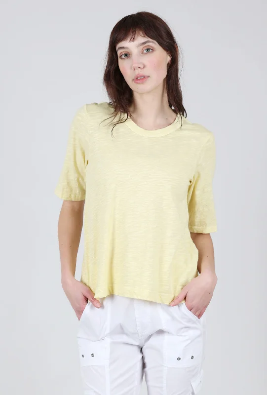 Baby Fit Shrunken Crew Elbow Sleeve Tee, Buttercup Yellow