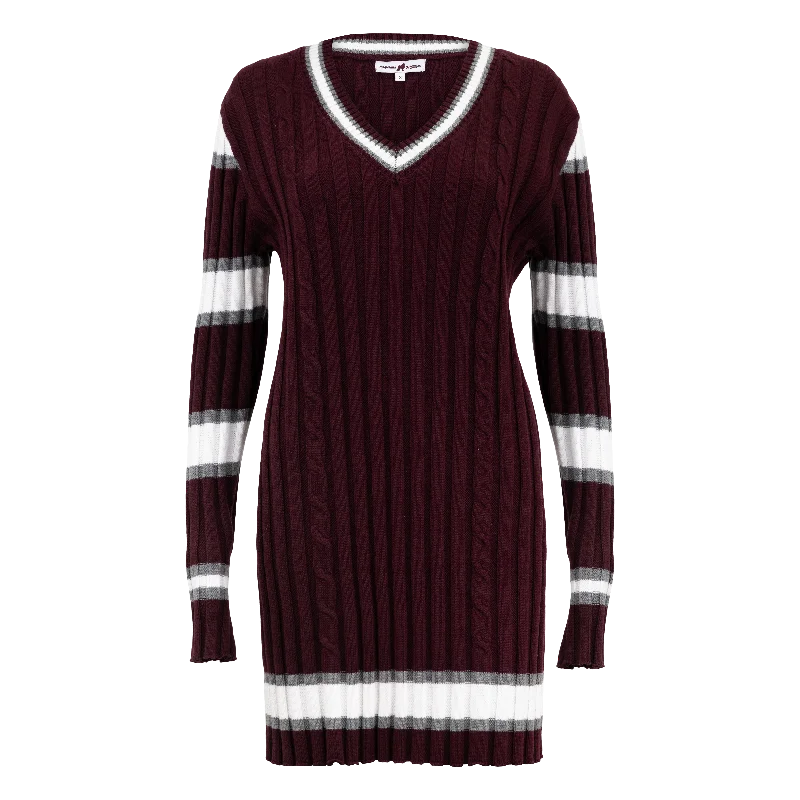 Maroon Striped Winston Knit Dress