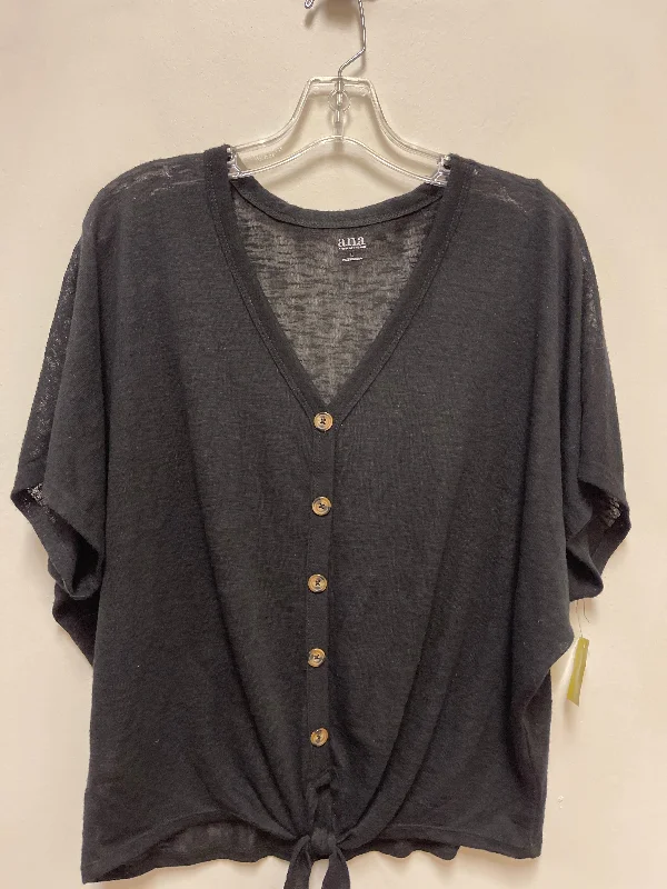 Top Short Sleeve By Ana In Black, Size: L