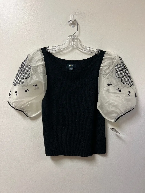 Top Short Sleeve By Maeve In Black & White, Size: M