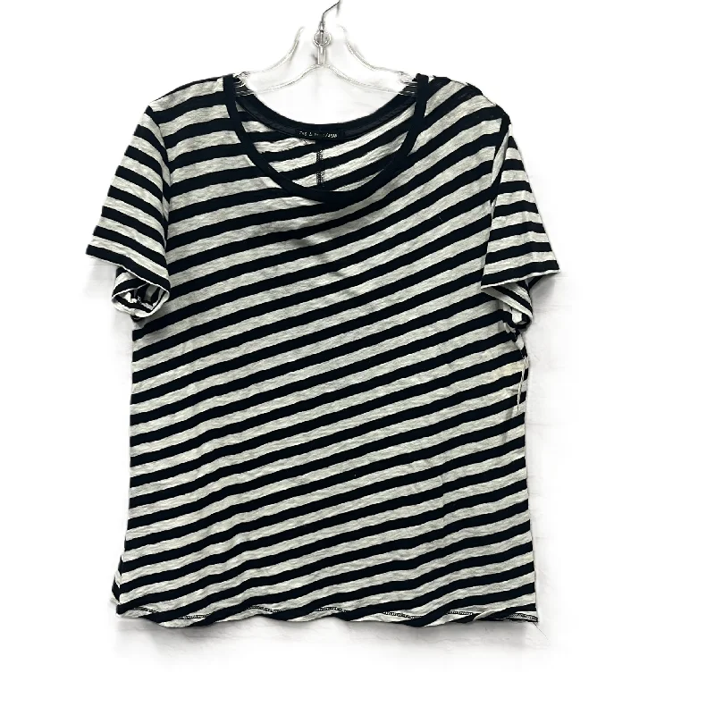 Top Short Sleeve By Rag & Bones Jeans In Black & White, Size: M