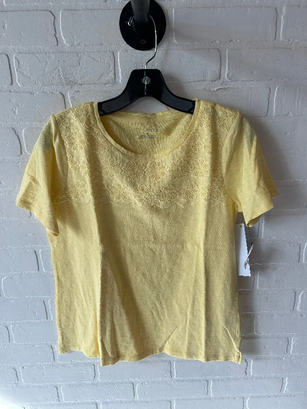 Top Short Sleeve By Talbots In Yellow, Size: Mp