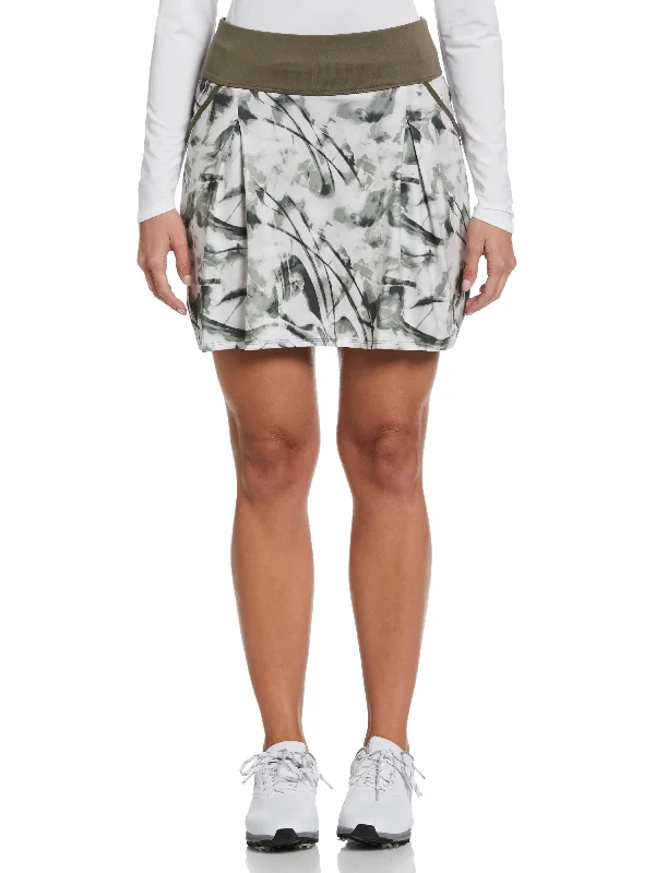 Women's 17” Nature Print Color Block Golf Skort