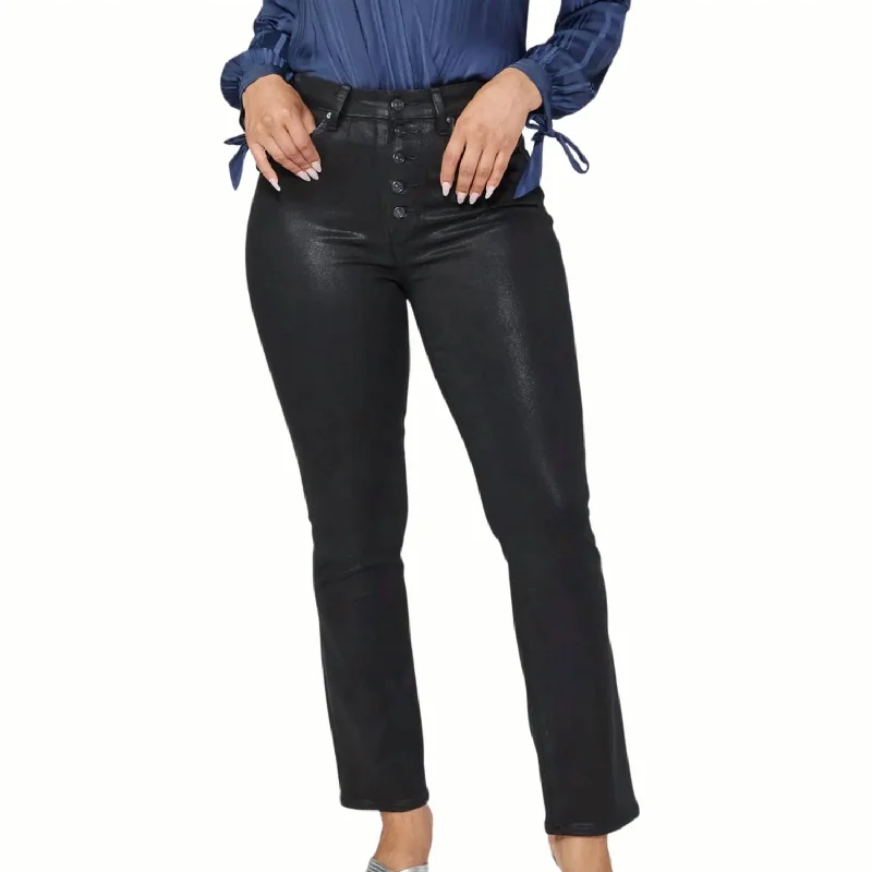 Accent Straight Leg Jean In Black Fog Luxe Coating