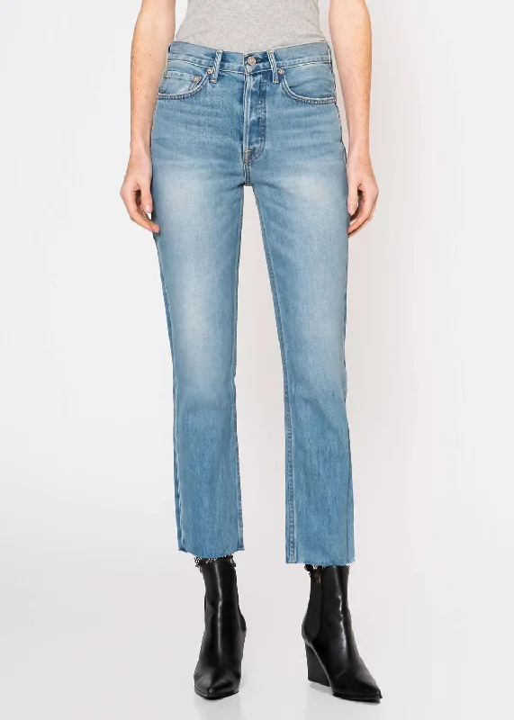 Astoria High Rise Straight Crop Jeans In Baby Blues