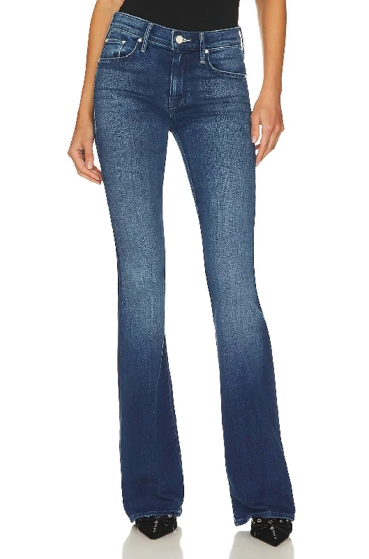 Down Low Weekender Heel Flare Jeans In High Tide