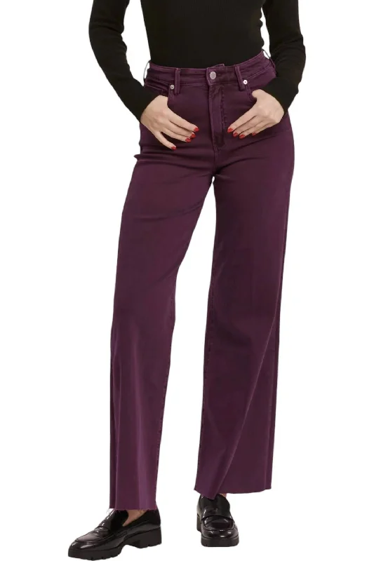 Fiona High Rise Wide Leg Jeans In Morsaki Purple