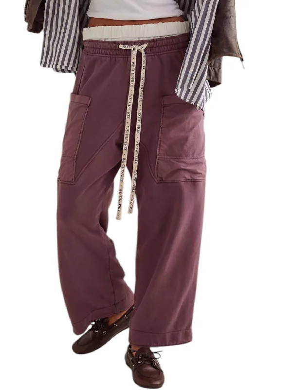 Jet Set Knit Pants In Plum