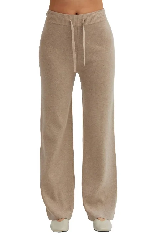 Millie Cashmere Blend Lounge Pants In Beige