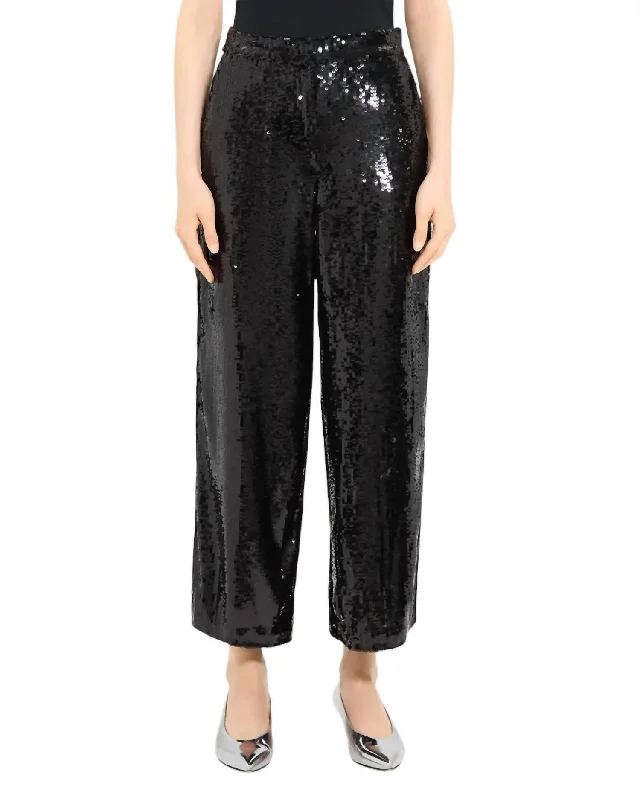 Relax Sequin Pants In Black