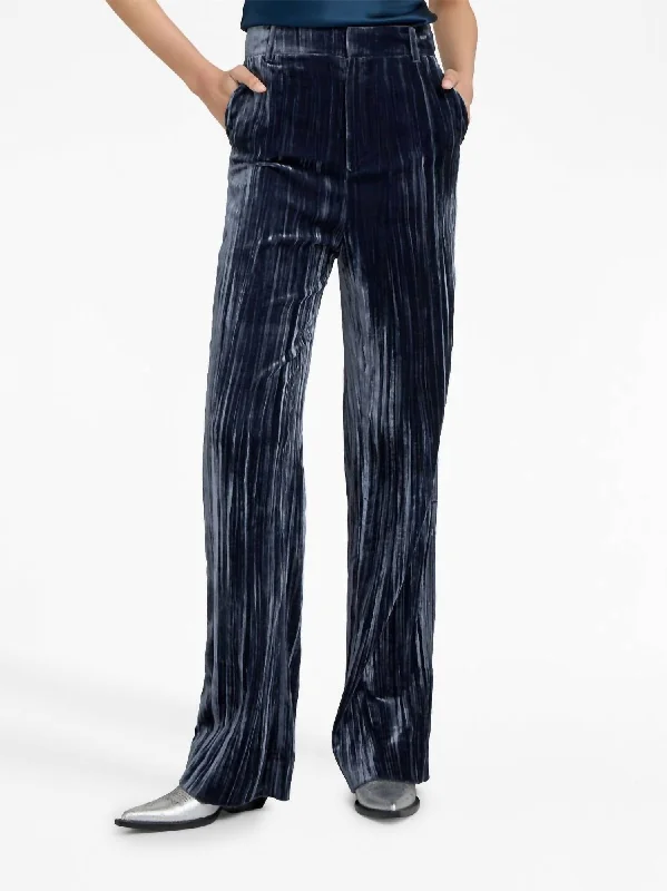 Wide Leg Collins Pants In Midnight Blue