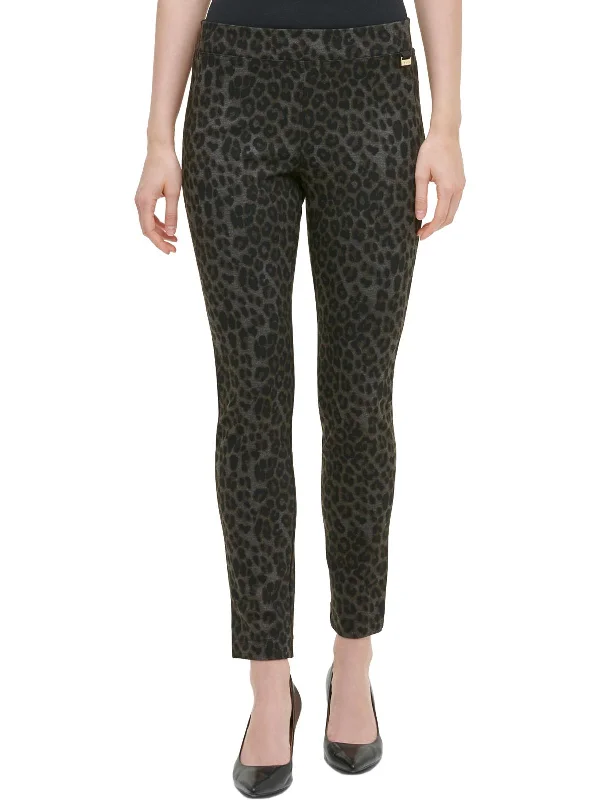 Womens Animal Print Pull On Skinny Pants